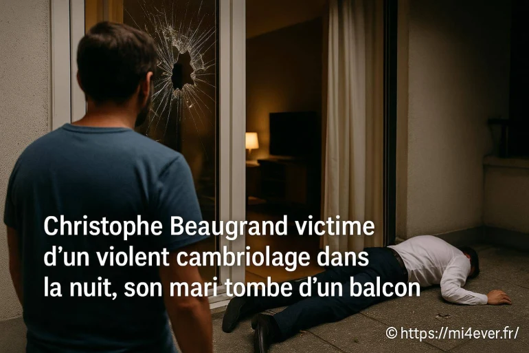 Christophe beaugrand victime d'un violent cambriolage nocturne, son mari chute d'un balcon