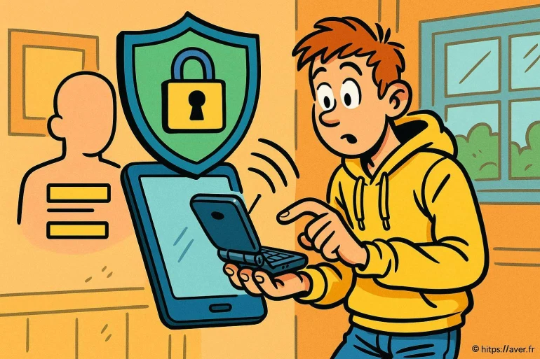 Jeune homme utilisant un téléphone sécurisé