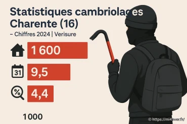Statistiques des cambriolages en Charente en 2024 et solutions de protection