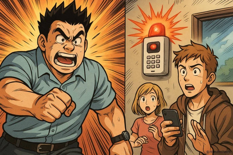 Personnages manga alarme déclenchée