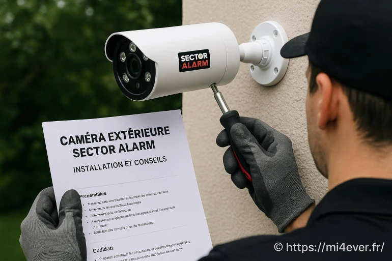 Caméra extérieure Sector Alarm : guide d'installation et conseils pratiques