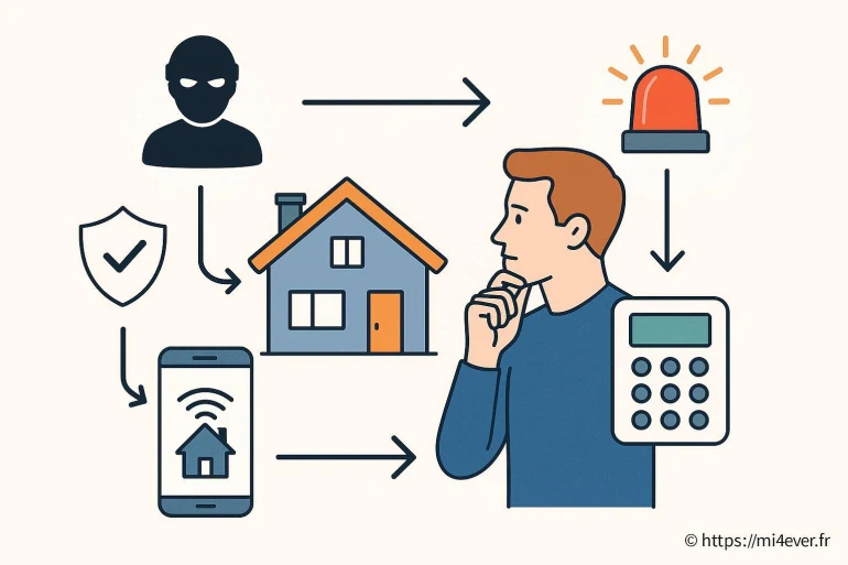 Schéma système alarme maison connectée