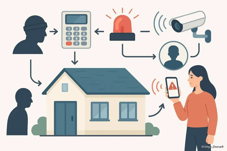 Schéma système alarme maison connectée