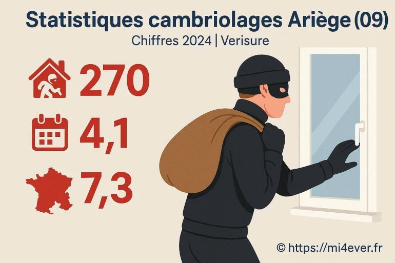 Statistiques cambriolages en ariège (09) : chiffres et tendances 2025