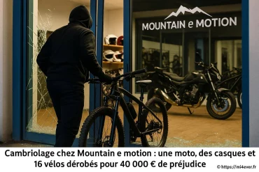 Cambriolage chez Mountain e motion à Sainte-Marie-aux-Mines : 16 vélos, une moto et des casques dérobés