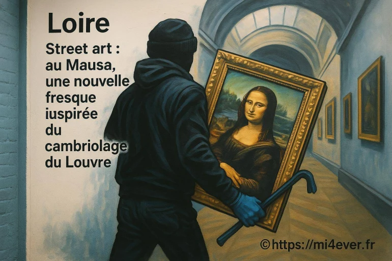 Loire : une nouvelle fresque street art au Mausa inspirée du cambriolage du Louvre