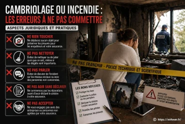 Les erreurs à ne pas commettre après un cambriolage ou un incendie : aspects juridiques et pratiques