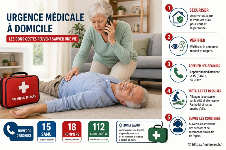 Les gestes à adopter en cas d’urgence médicale à domicile quand on est senior