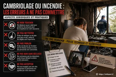 Les erreurs à ne pas commettre après un cambriolage ou un incendie : aspects juridiques et pratiques