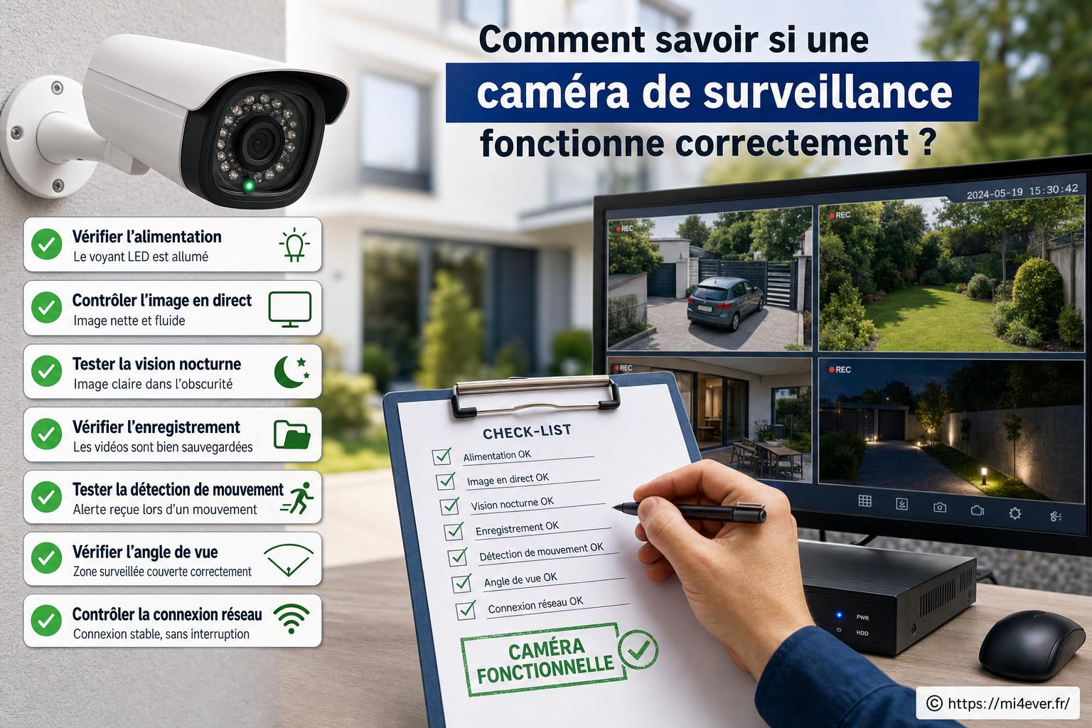 Comment savoir si une caméra de surveillance fonctionne correctement