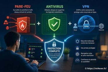 Pare-feu, antivirus, VPN : quelles différences et comment les utiliser ensemble ?